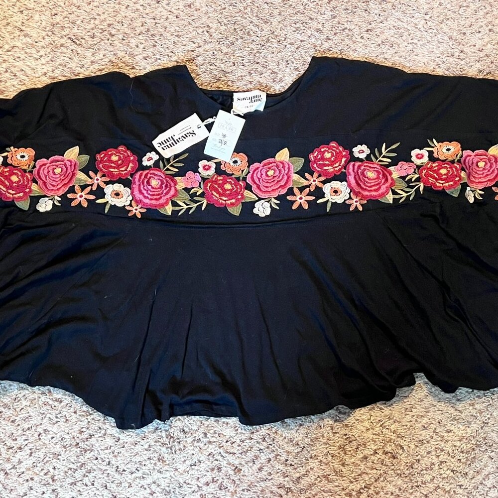 NWT Savanna Jane Poncho-Look Top 2X/3X